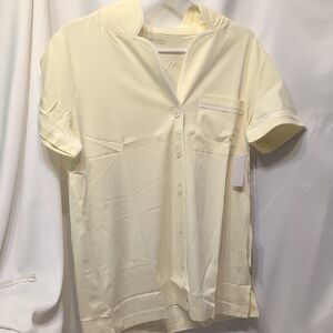 Haven Well Within Yellow Lounge Sleep/Lounge Wear Button Down Top Sz Small NWT
